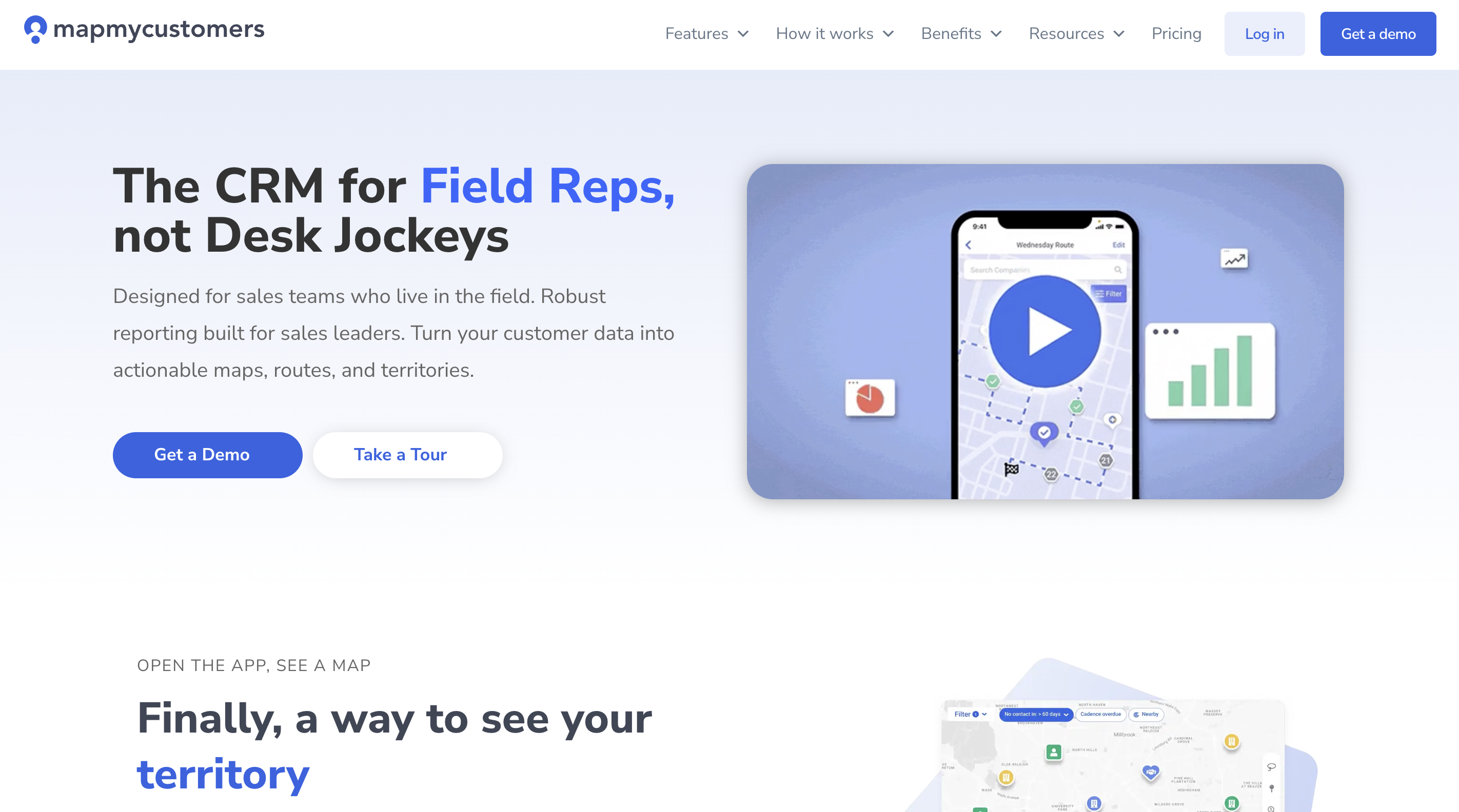 Map My Customers's landing page
